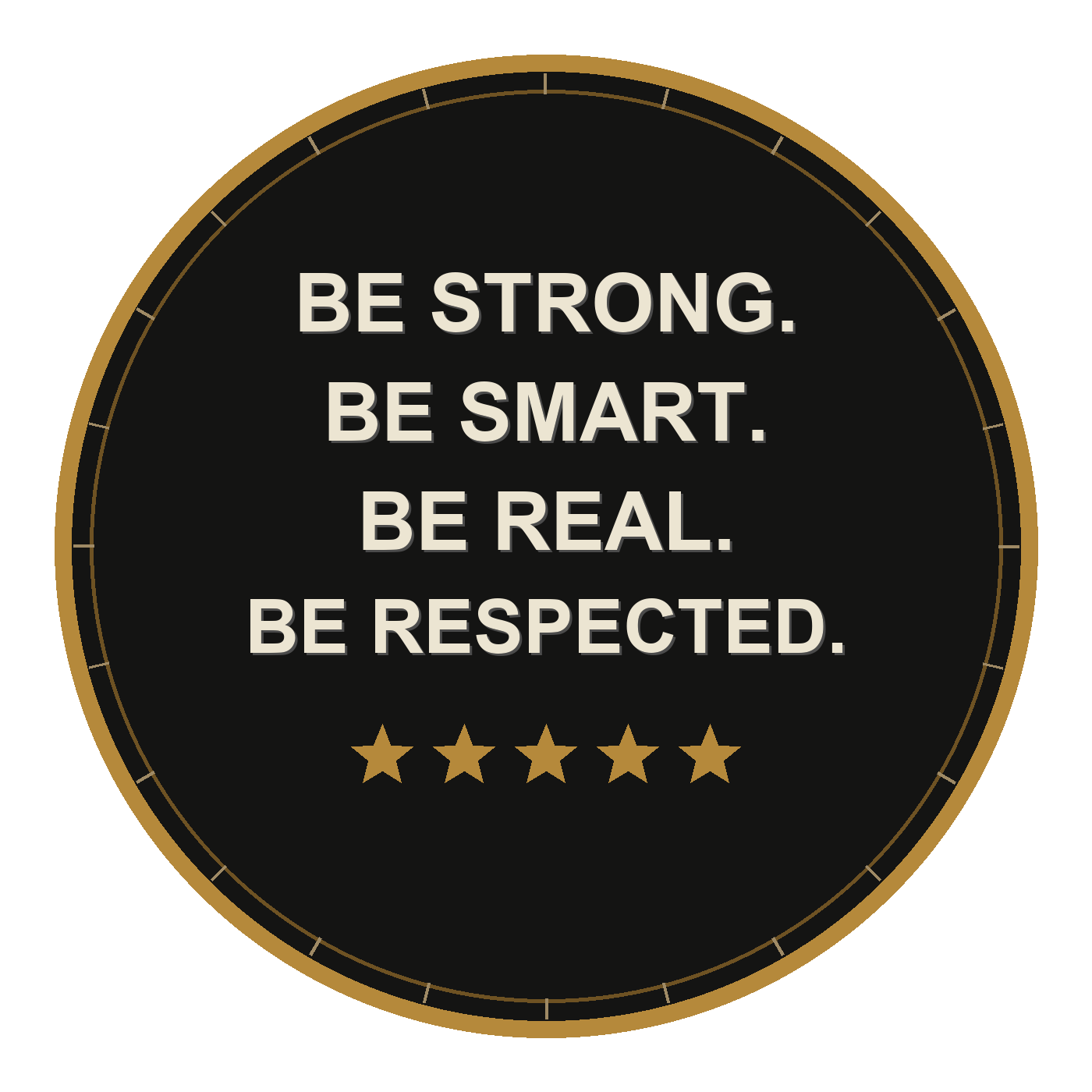 Be strong. Be smart. Be real. Be respected.